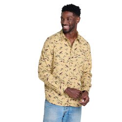 Toad&Co Flannagan Long Sleeve Shirt Men's in Carob Dog Print